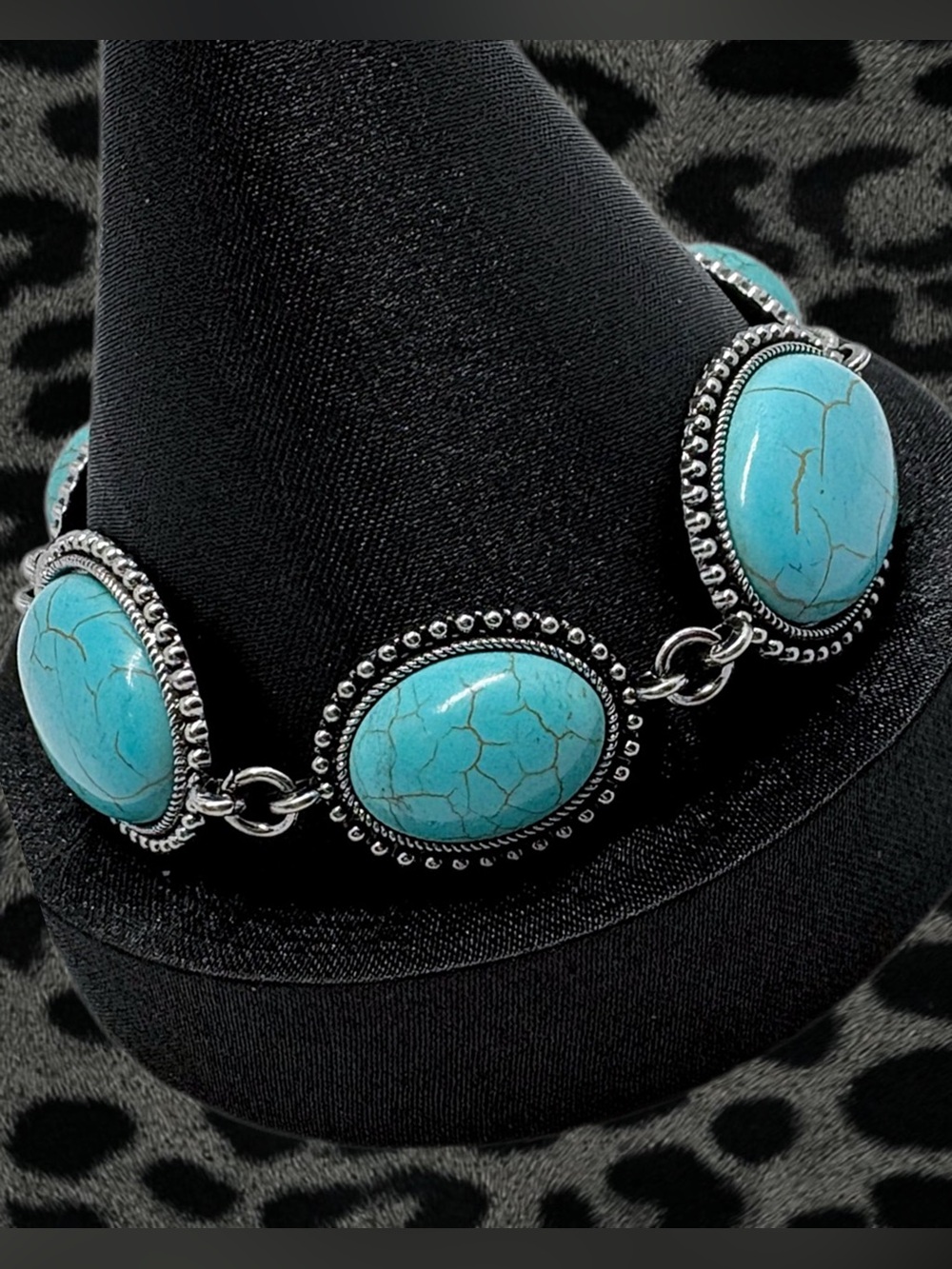 Turquoise Western Chain Clasp Adjustable Bracelet